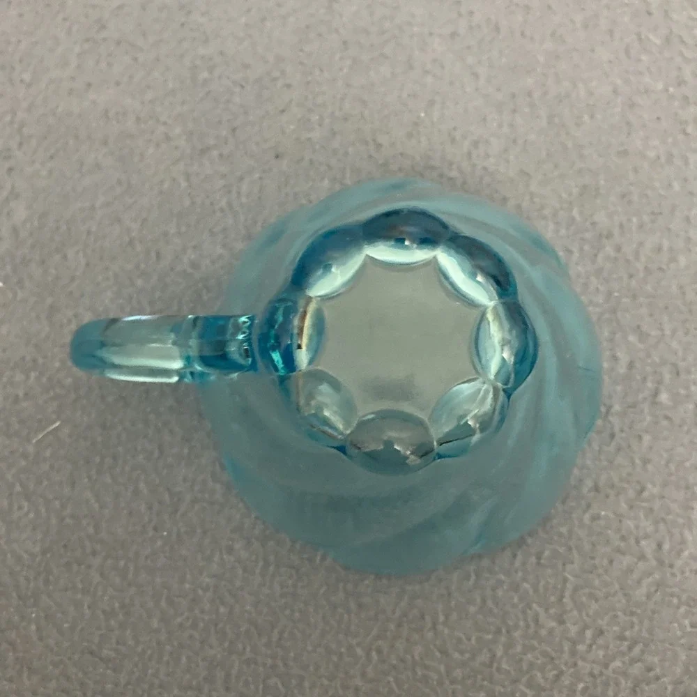 Hazel-Atlas‎ Capri Azure Blue Seashell Swirl Snack Cup - Set of 4